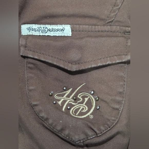 Harley-Davidson Women's Brown Zip Vest Studded Lace-Up Back 1X | Charity Item - Picture 3 of 11